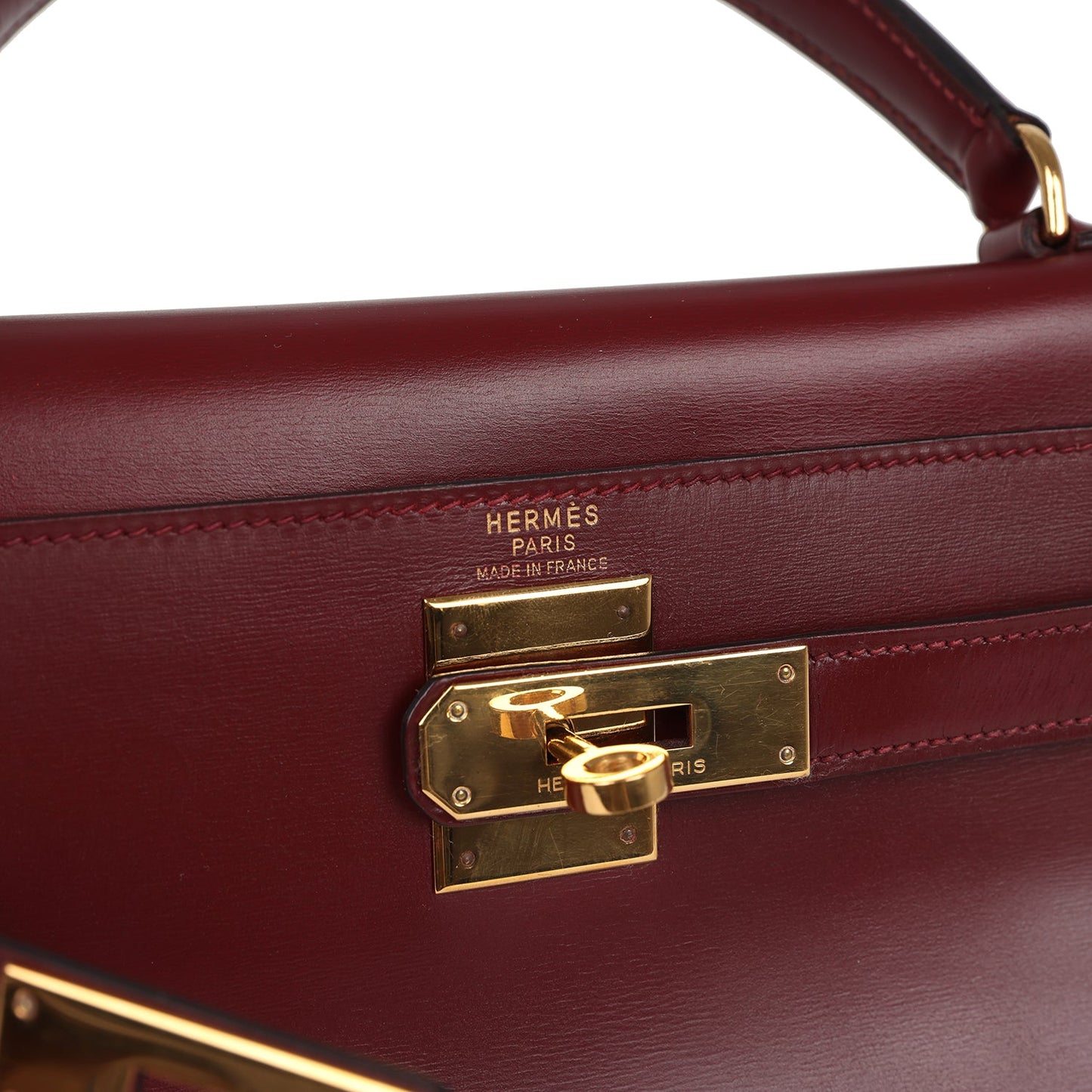 Vintage Kelly Retourne 28 Rouge H Box Gold Hardware