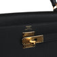 Kelly Retourne 28 Black Togo Gold Hardware