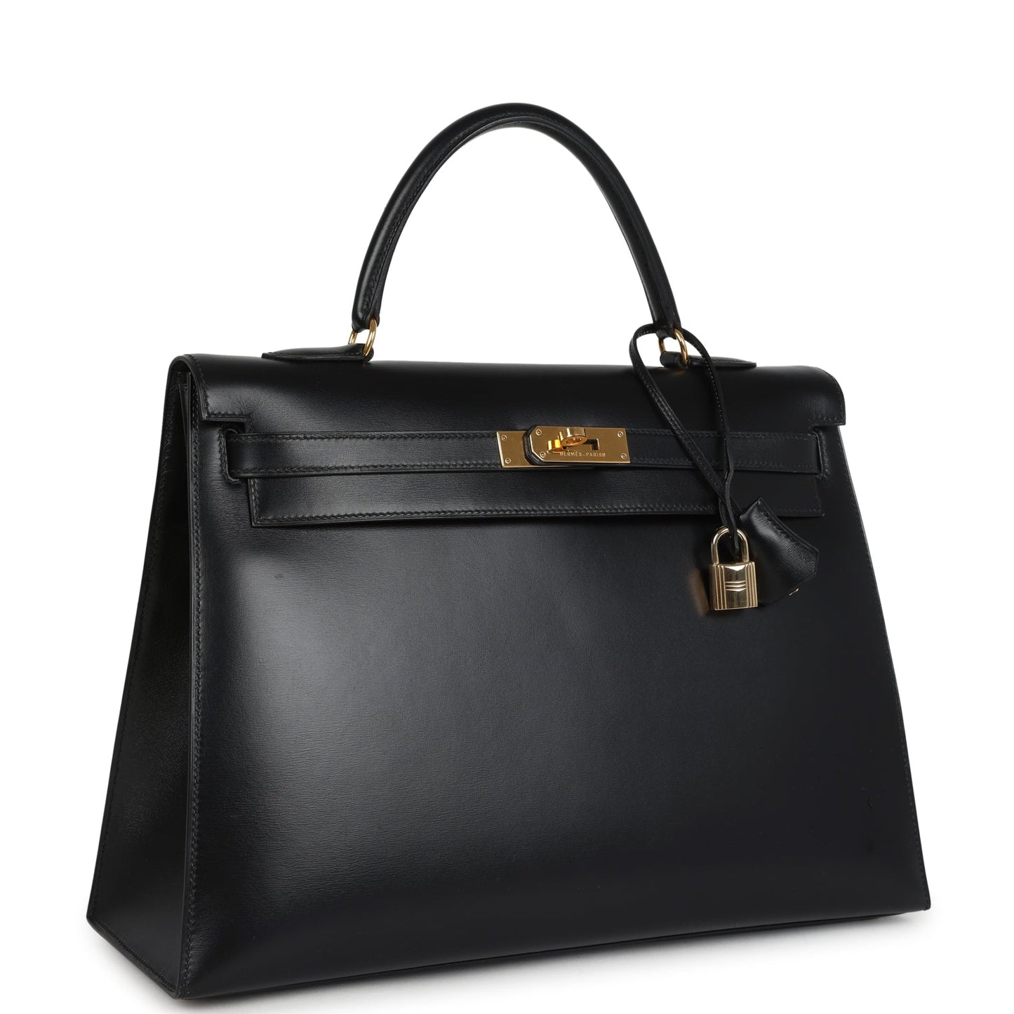 Vintage Kelly Sellier 35 Black Box Gold Hardware