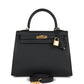 Kelly Sellier 25 Black Epsom Gold Hardware