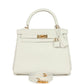Hermes Kelly Retourne 25 New White Swift Gold Hardware