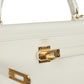 Hermes Kelly Retourne 25 New White Swift Gold Hardware