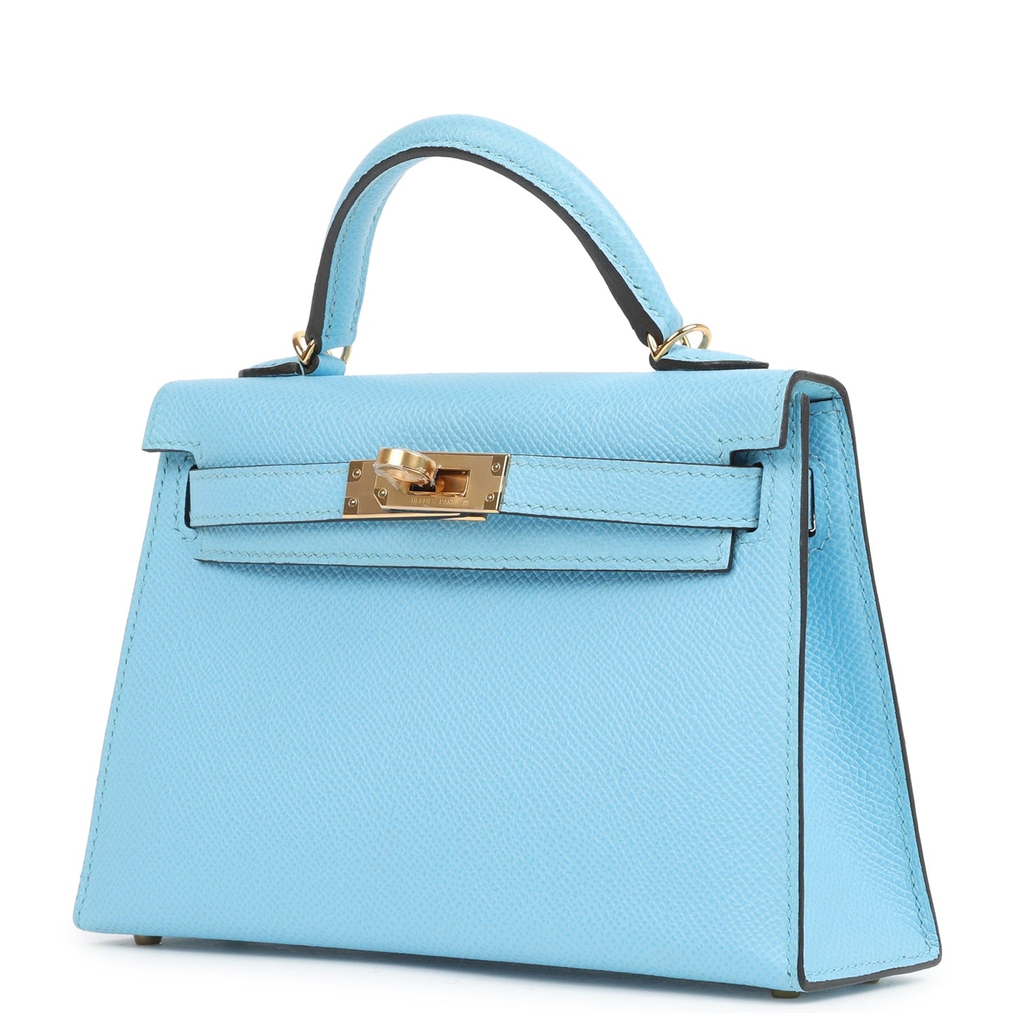 Kelly Sellier 20 Celeste Epsom Gold Hardware