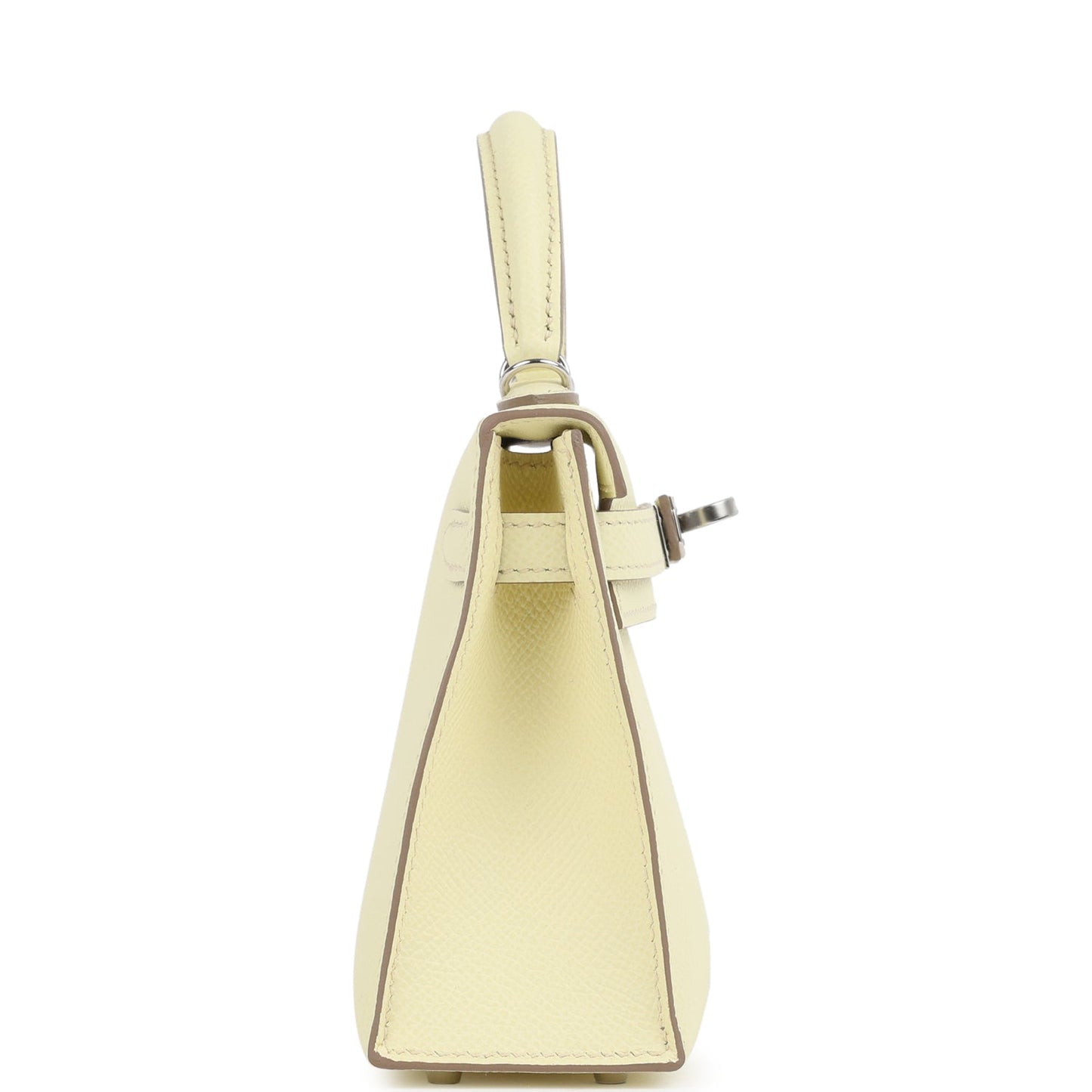 Kelly Sellier 20 Jaune Milton Epsom Palladium Hardware