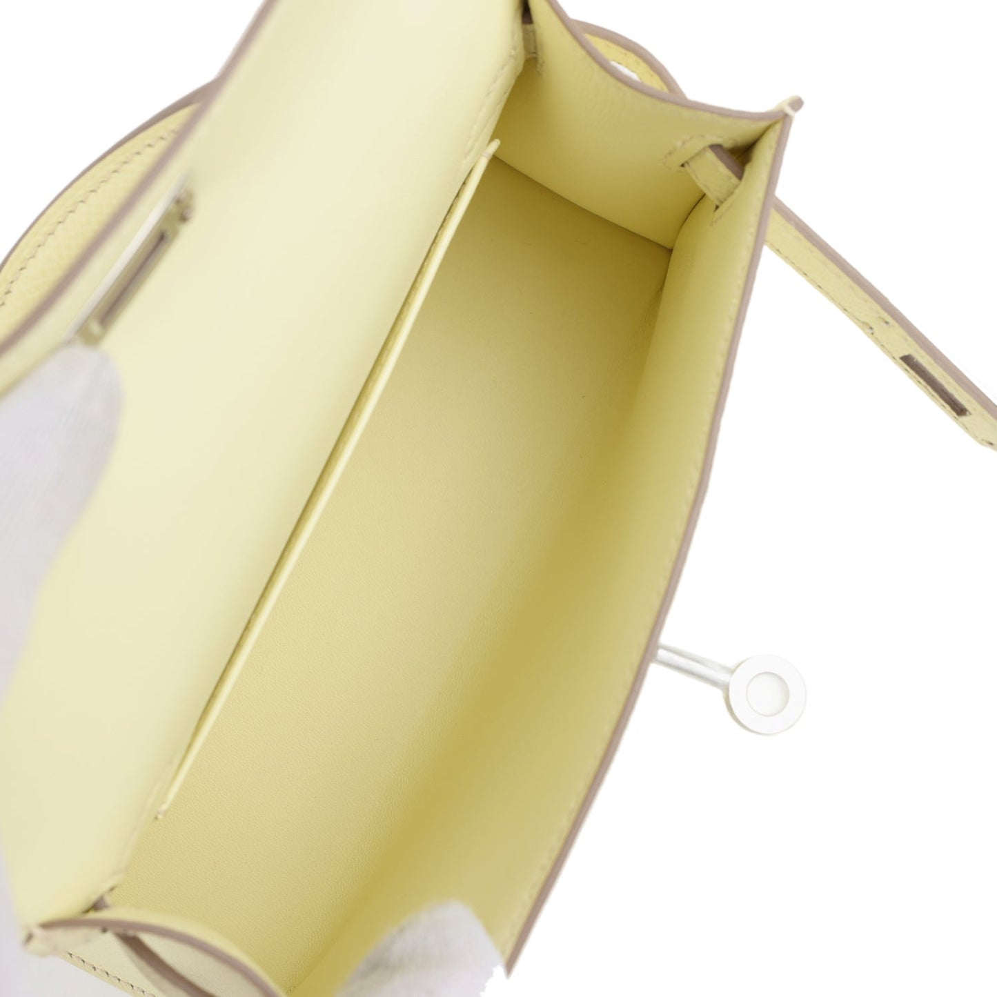 Kelly Sellier 20 Jaune Milton Epsom Palladium Hardware