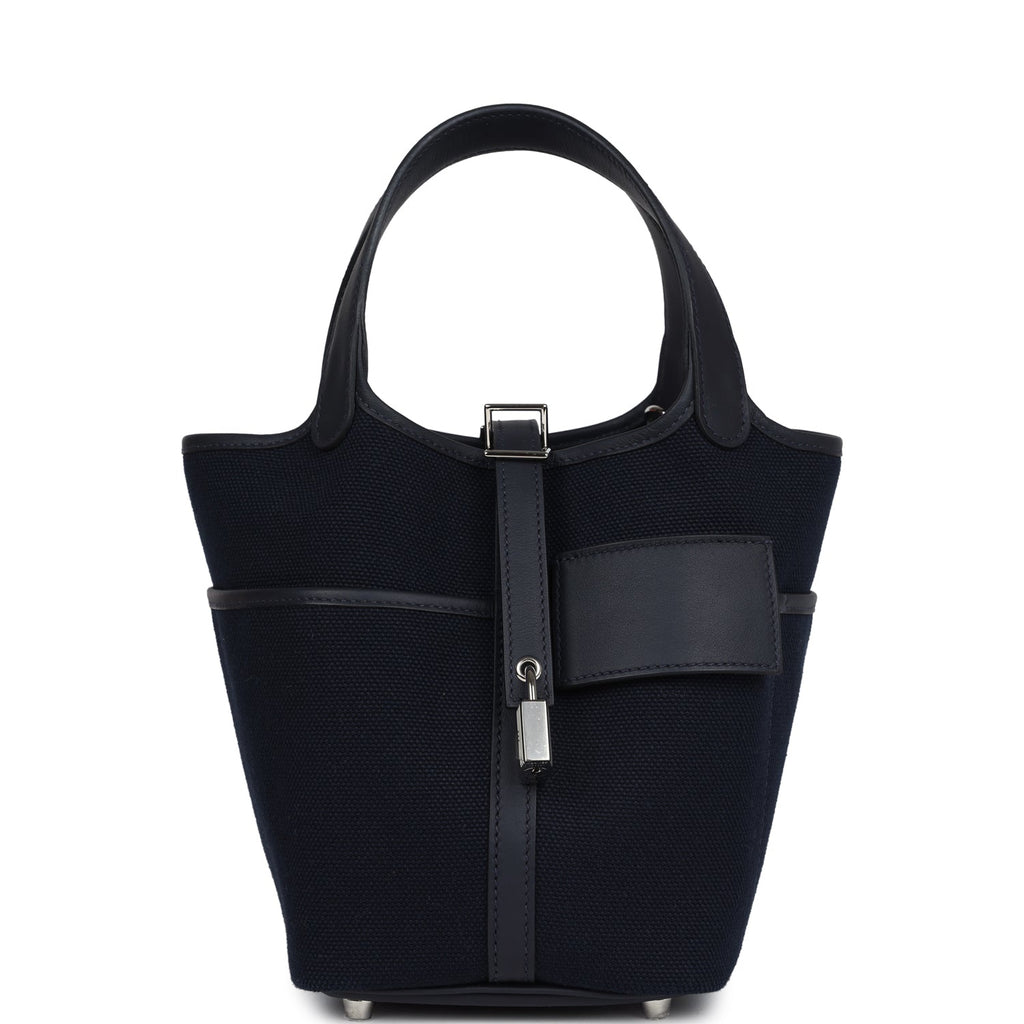 Picotin Cargo 18 Caban Swift and Black Toile Canvas Palladium Hardware