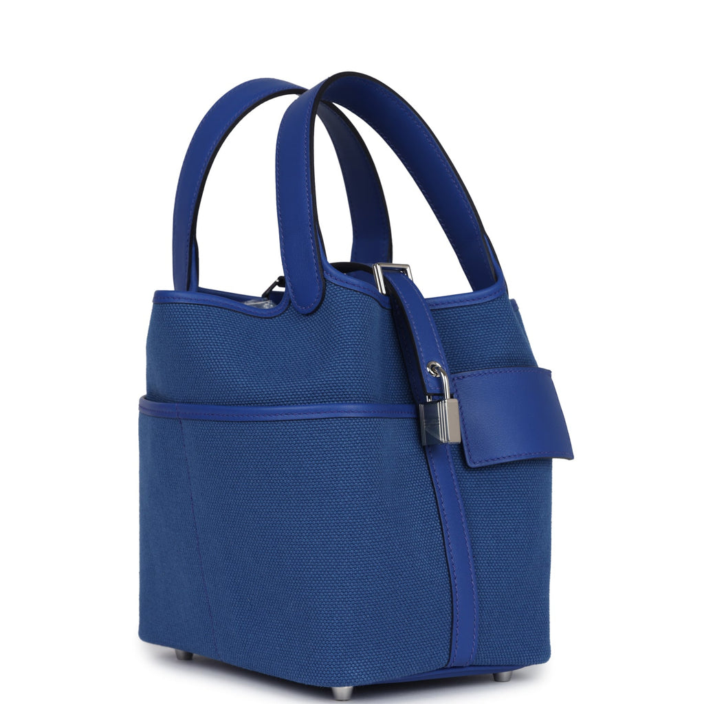 Picotin Cargo 18 Bleu Royal Swift and Toile Canvas Palladium Hardware