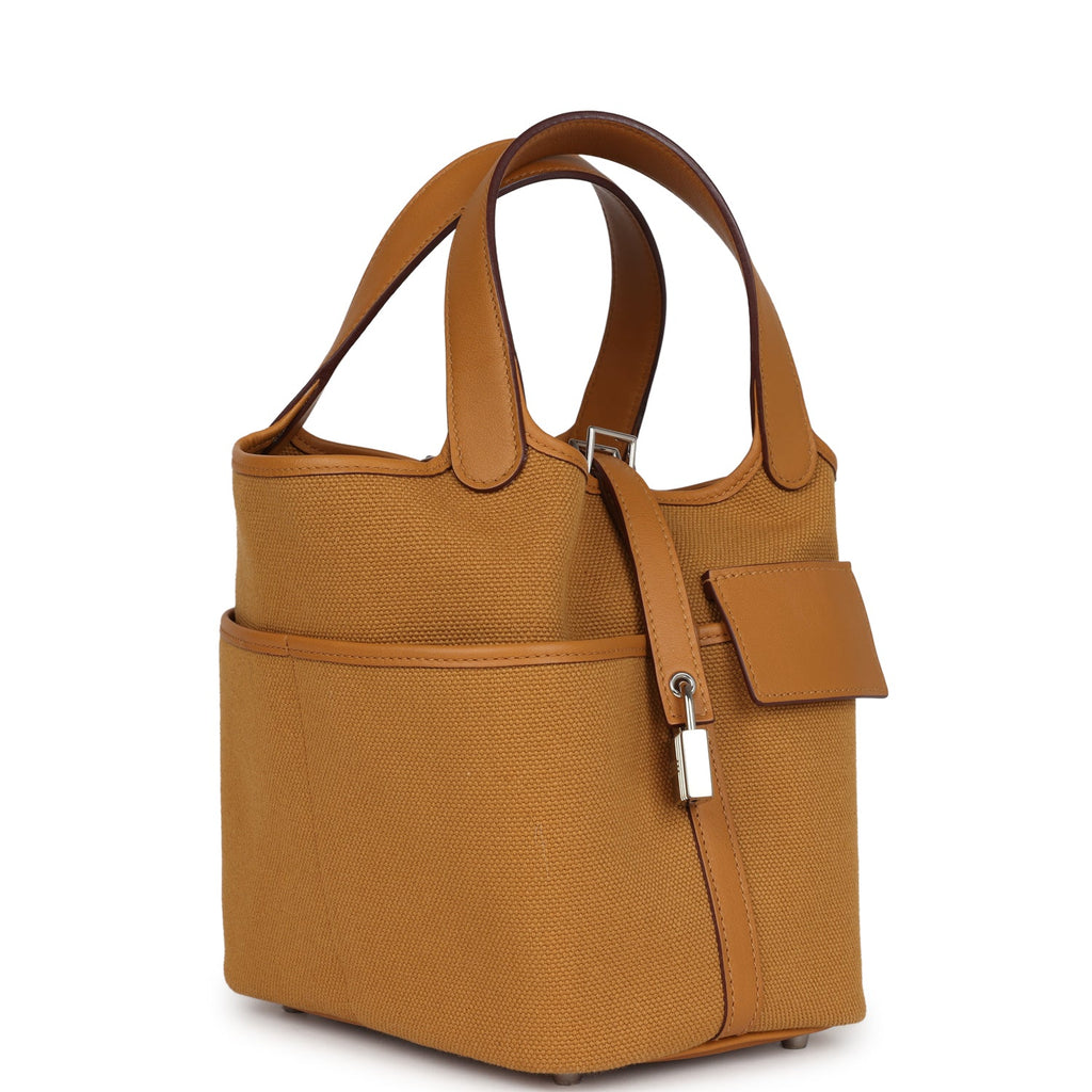 Picotin Cargo 18 Sesame Swift and Toile Canvas Palladium Hardware