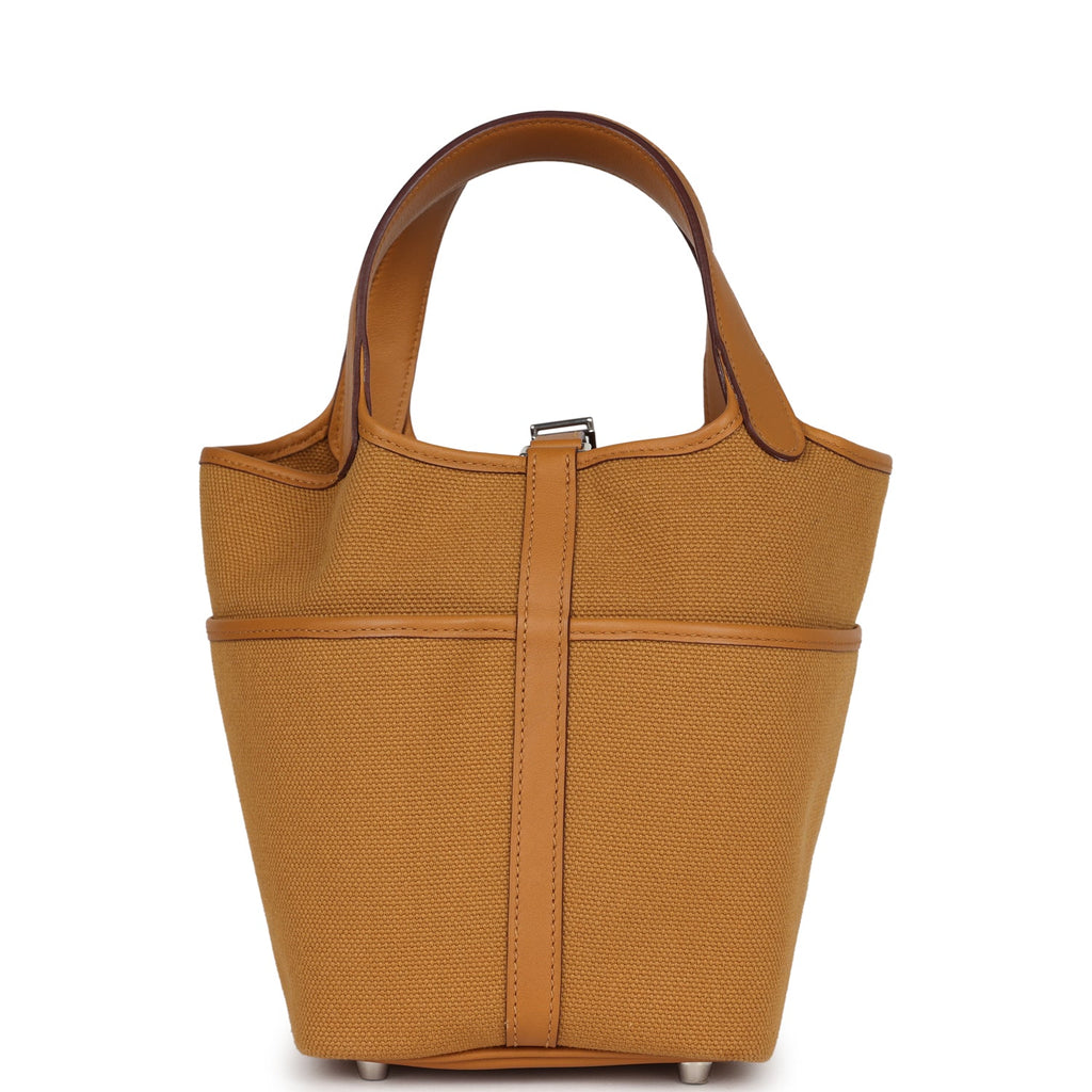 Picotin Cargo 18 Sesame Swift and Toile Canvas Palladium Hardware