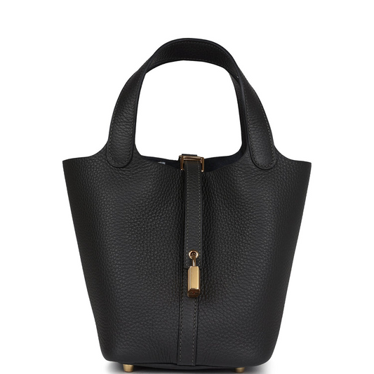 Picotin Lock 18 Dark Bronze Clemence Gold Hardware