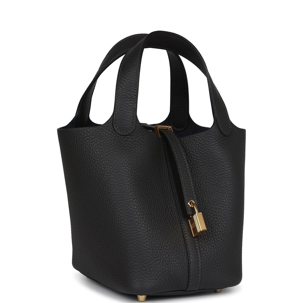 Picotin Lock 18 Dark Bronze Clemence Gold Hardware