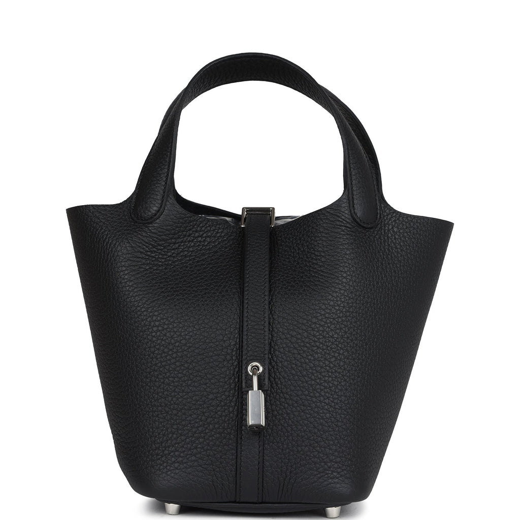 Picotin Lock 18 Black Clemence Palladium Hardware – Elegant Boutiques