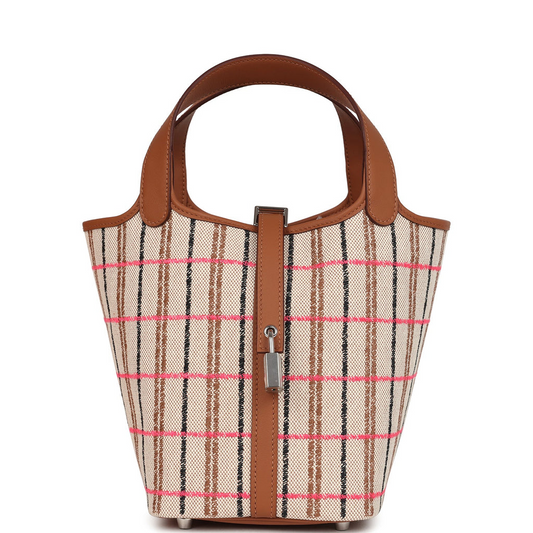 Picotin Lock 18 Gold, Ecru-Beige, Rose Pop, Black Toile H and Fauve Swift and Toile H Palladium Hardware