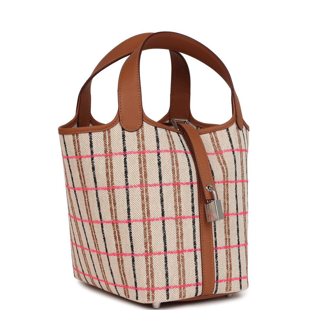 Picotin Lock 18 Gold, Ecru-Beige, Rose Pop, Black Toile H and Fauve Swift and Toile H Palladium Hardware