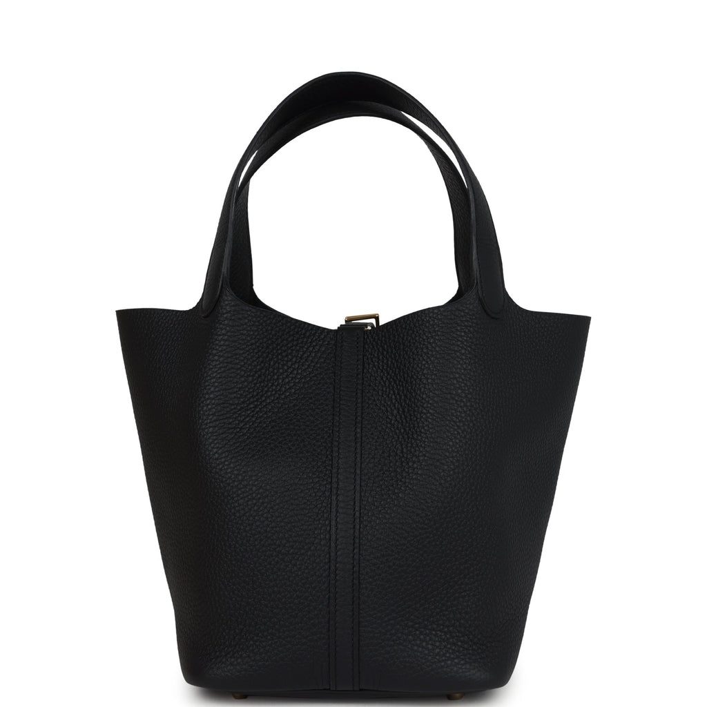 Picotin Lock 22 Black Clemence Gold Hardware