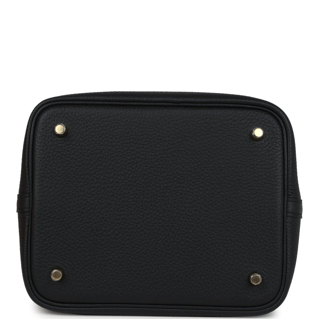 Picotin Lock 22 Black Clemence Gold Hardware