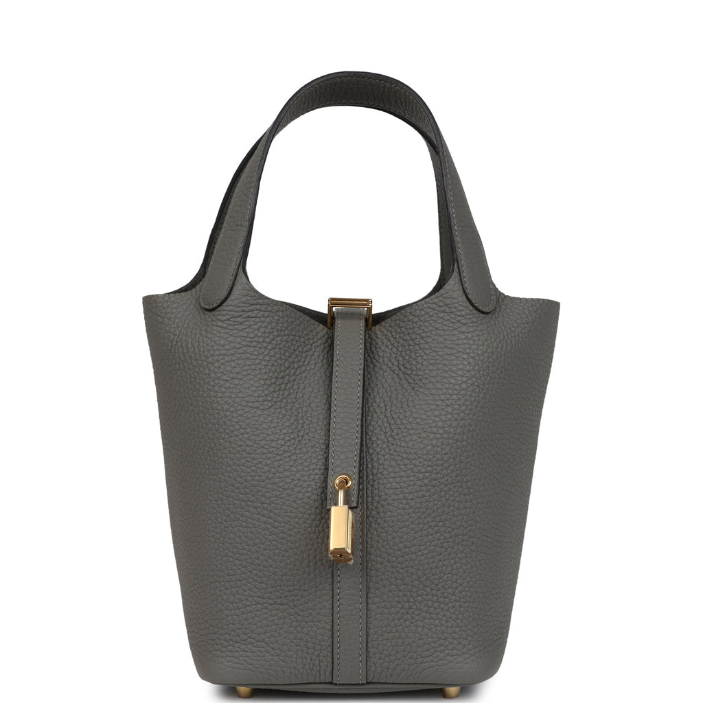Picotin Lock 18 Gris Meyer Clemence Gold Hardware
