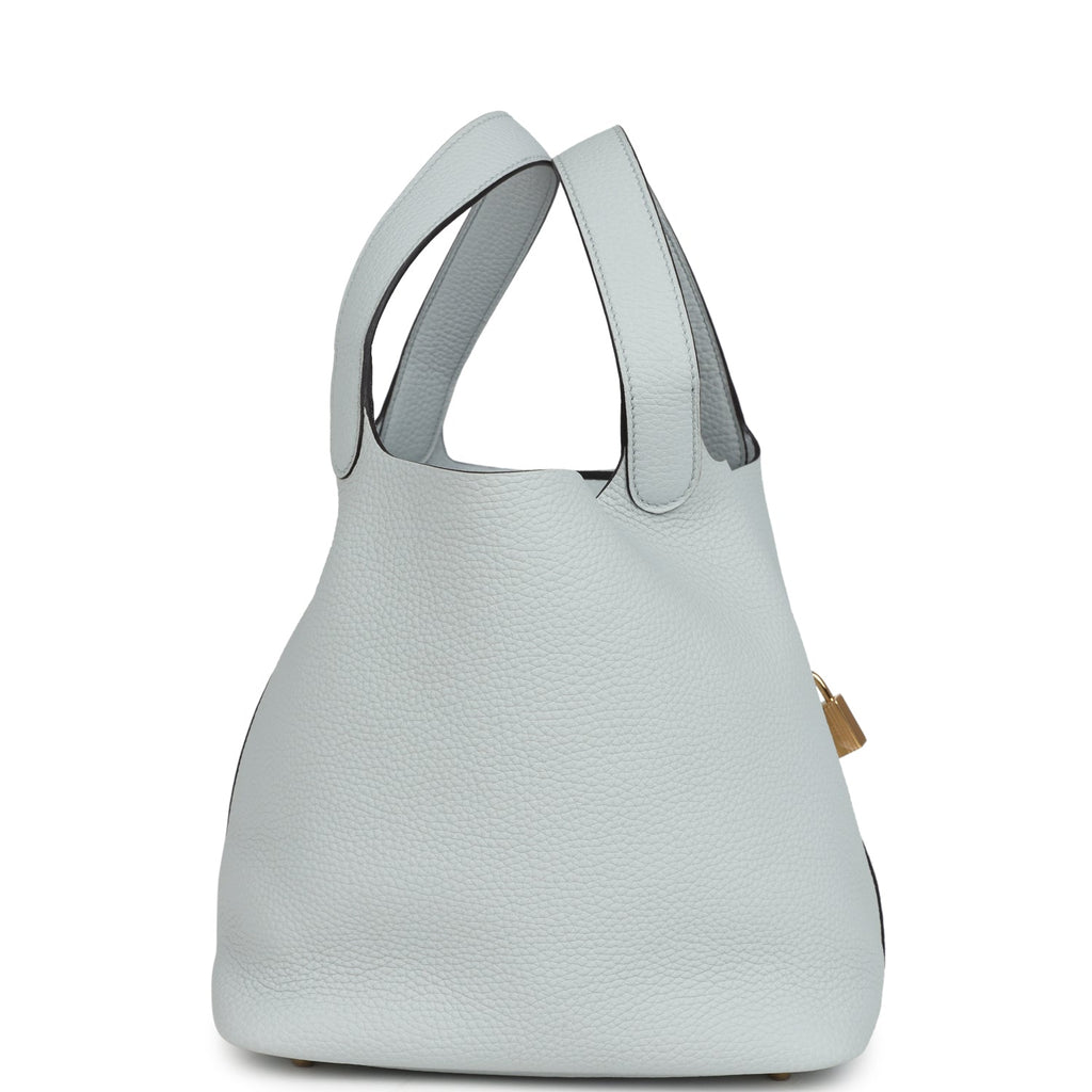 Picotin Lock 22 Bleu Pale Clemence Gold Hardware