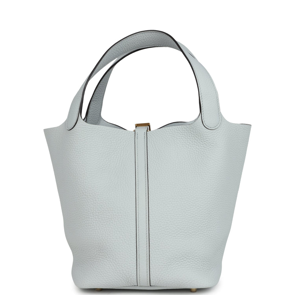 Picotin Lock 22 Bleu Pale Clemence Gold Hardware