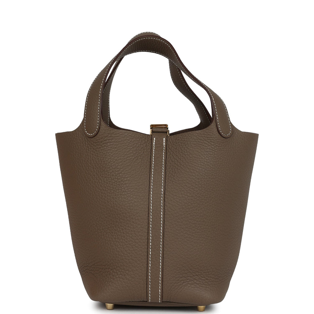 Picotin Lock 18 Etoupe Clemence Gold Hardware