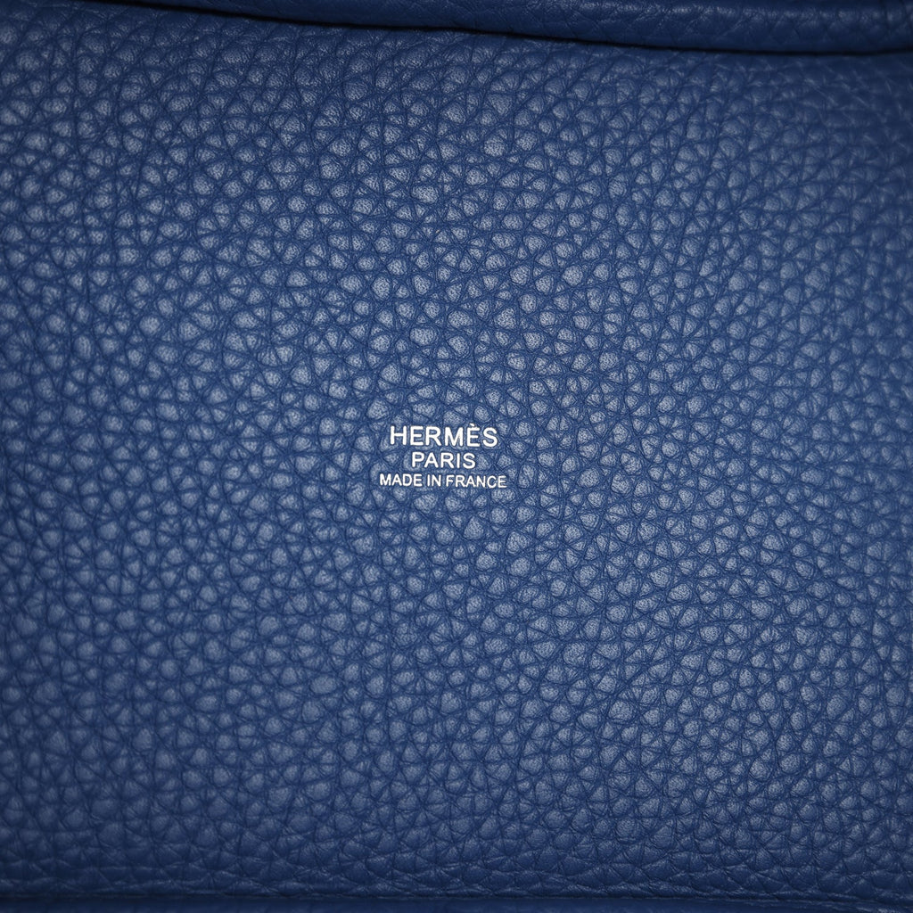 Picotin Lock 18 Bleu Tie Clemence Palladium Hardware