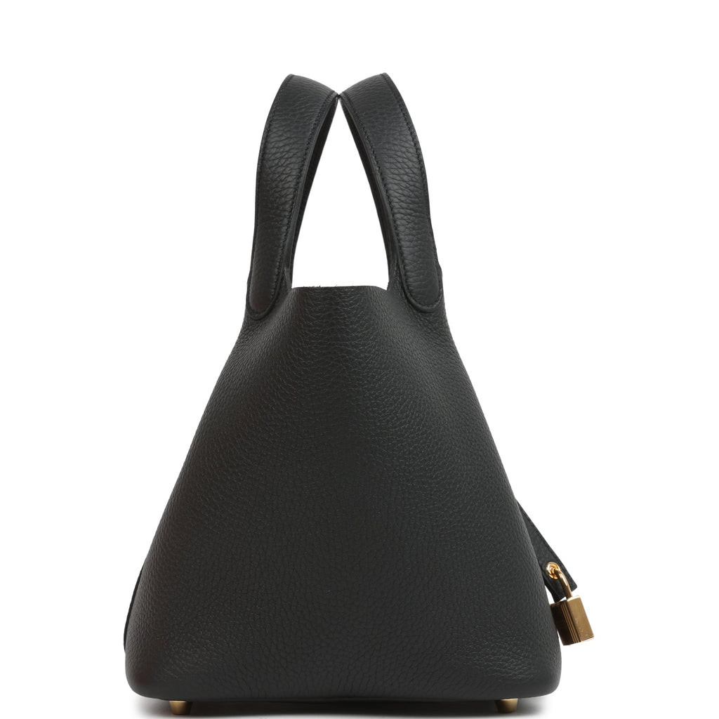 Picotin Lock 18 Black Clemence Gold Hardware
