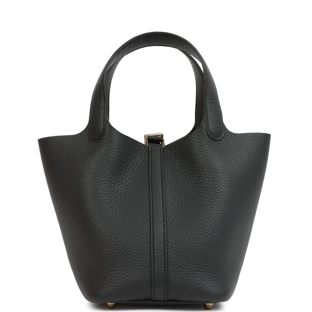 Picotin Lock 18 Black Clemence Gold Hardware