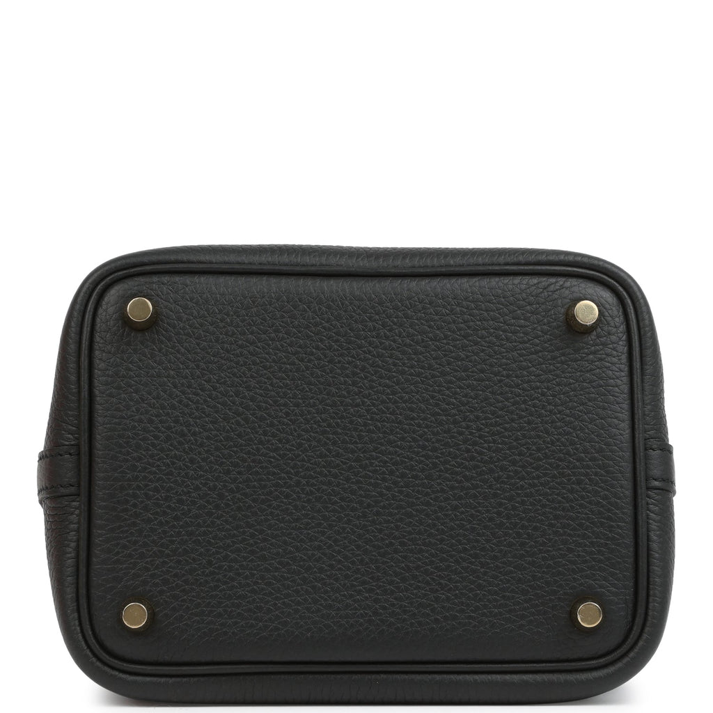 Picotin Lock 18 Black Clemence Gold Hardware