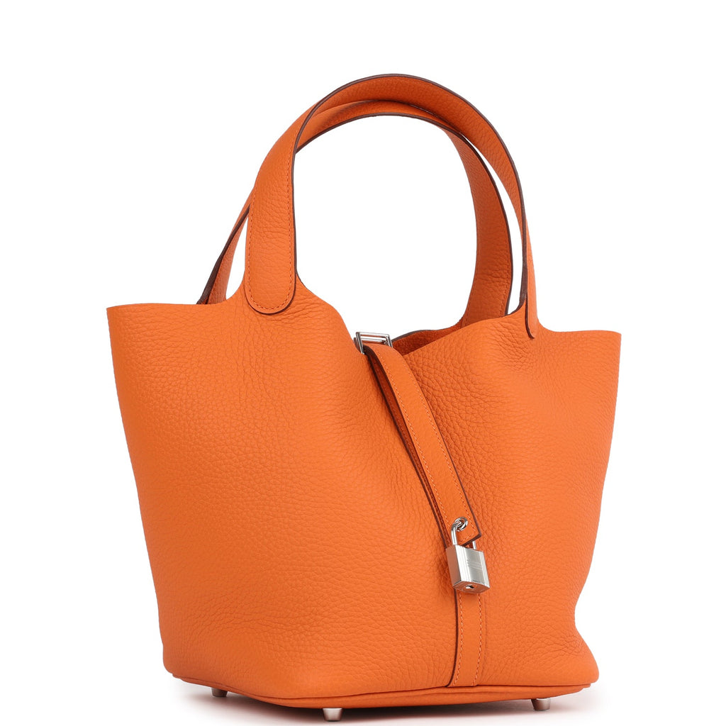 Picotin Lock 22 Orange Clemence Palladium Hardware