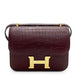 Hermès Constance 18 Crocodile leather Wine Red  color  / Gold  Hardware 01