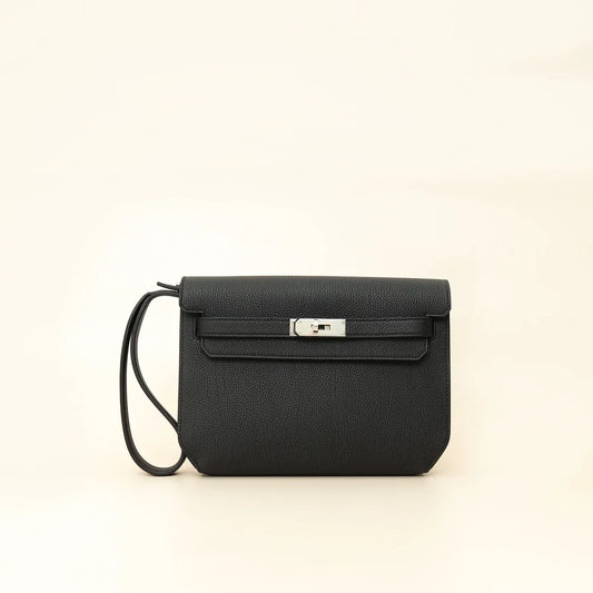 Hermes Noir Kelly Depeches 25 Pouch