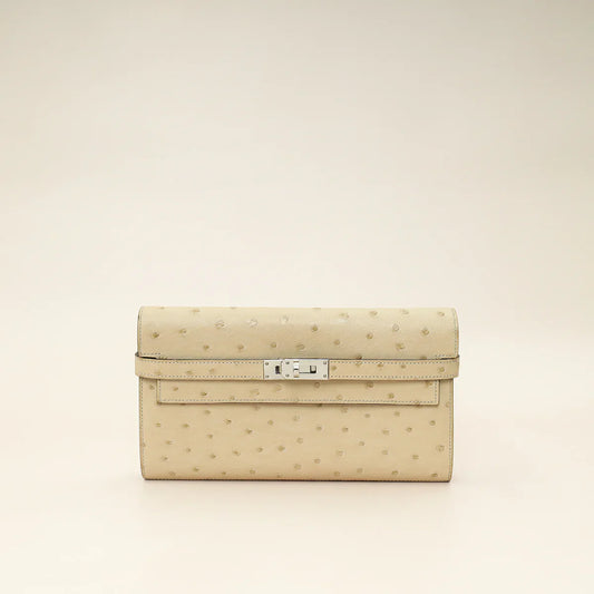 Hermes Parchemin Ostrich Kelly Wallet