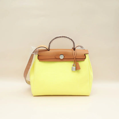 Hermes Bicolor Herbag Zip 31 Retourne Vache Hunter Toile