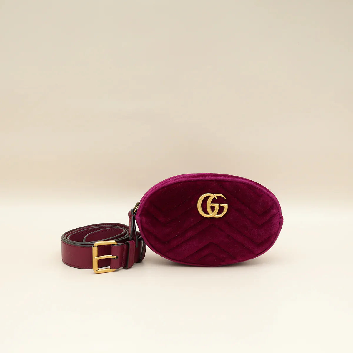 Gucci Violet GG Marmont Velvet Mini Belt