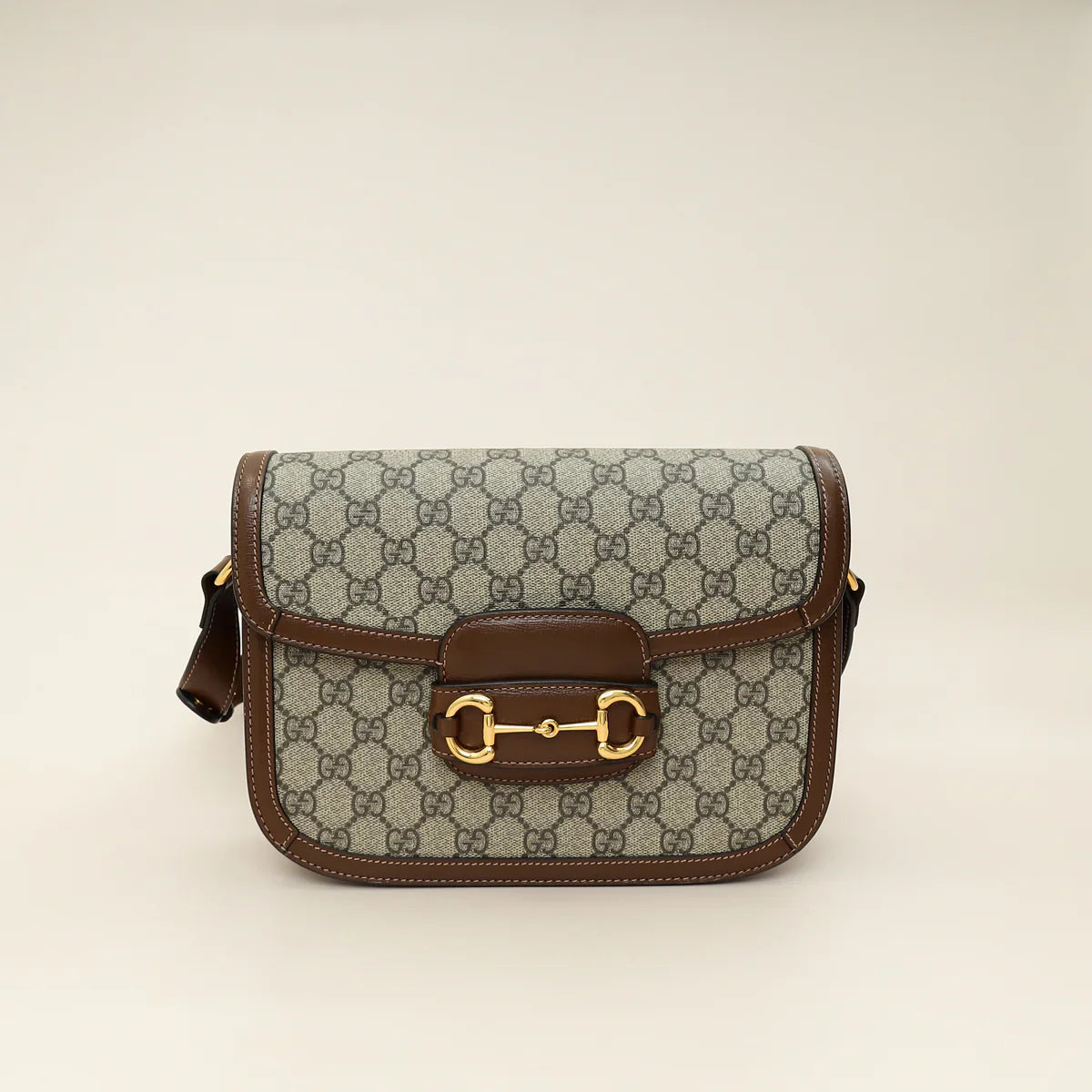 Gucci Ebony GG Supreme 1955 Horsebit Medium Shoulder