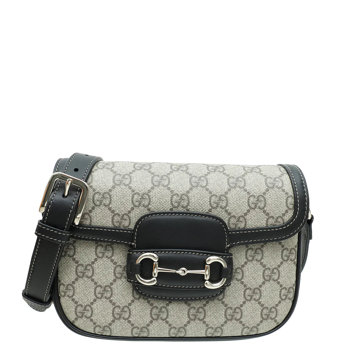 Gucci Ebony GG Supreme 1955 Horsebit Medium Shoulder
