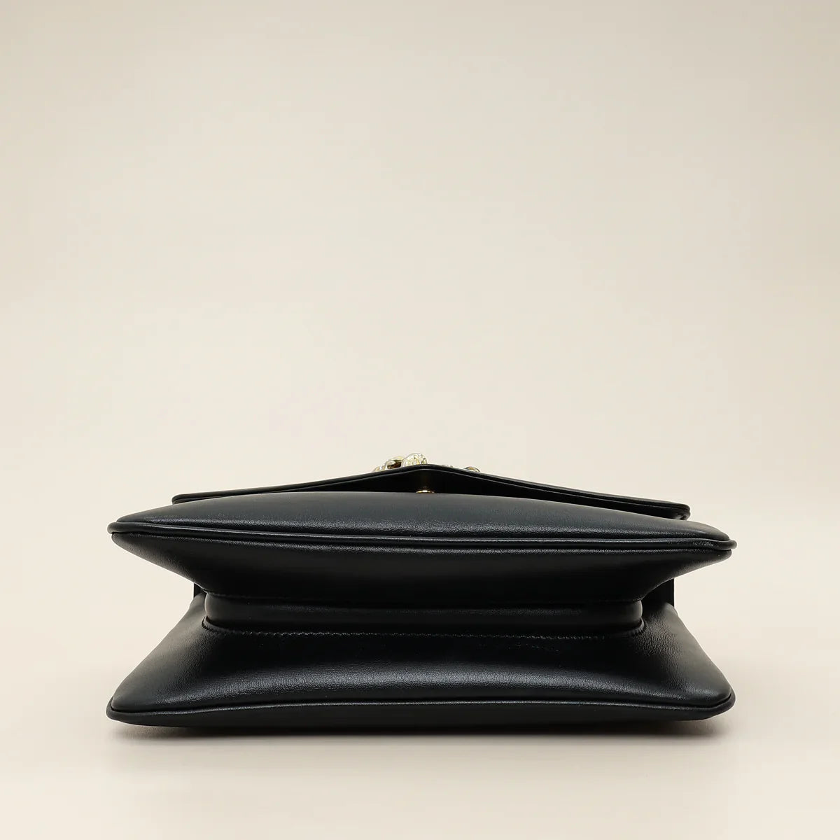 Gucci Black Rajah Medium Vitello Palmellato Lux Crystal Shoulder