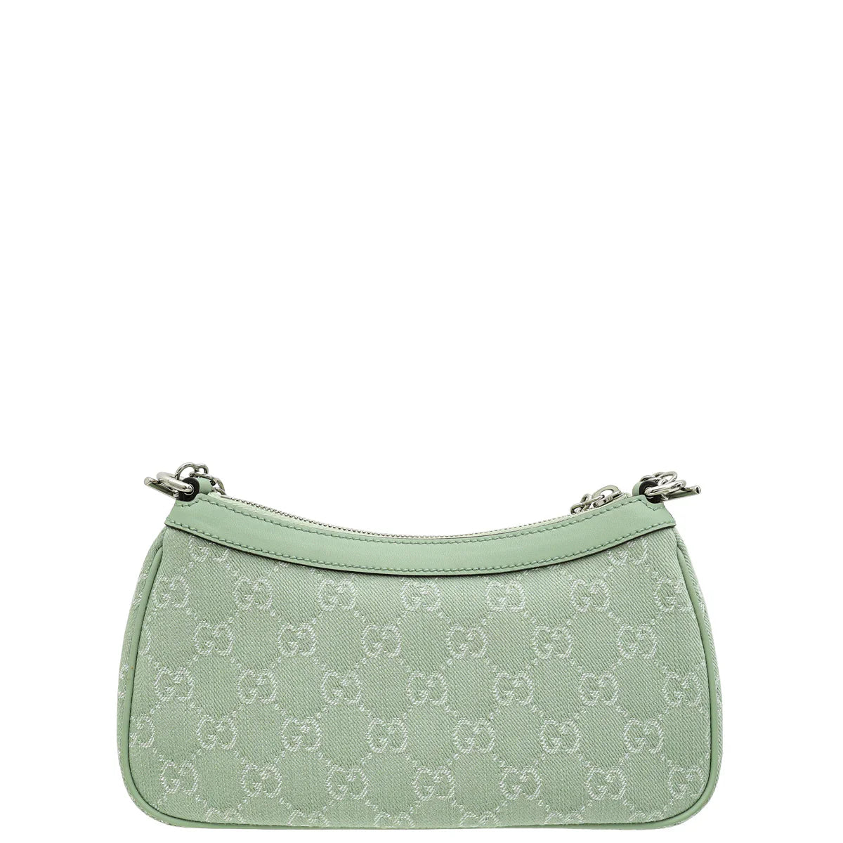 Gucci Pale Green GG Ophidia Denim Small Shoulder