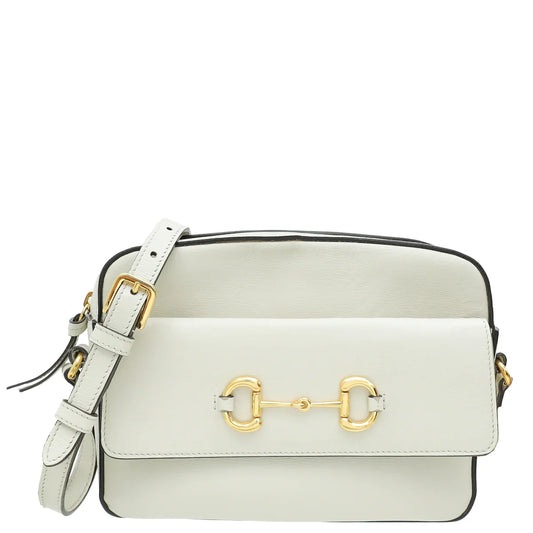 Gucci White Horsebit 1955 Small Shoulder