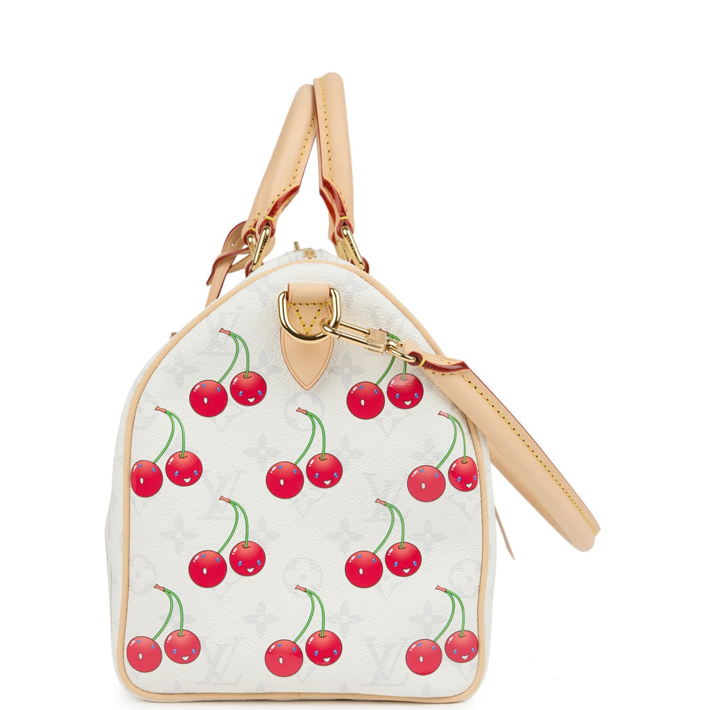 Soft Speedy Bandouliere 30 Monogram Cherry White Gold Hardware