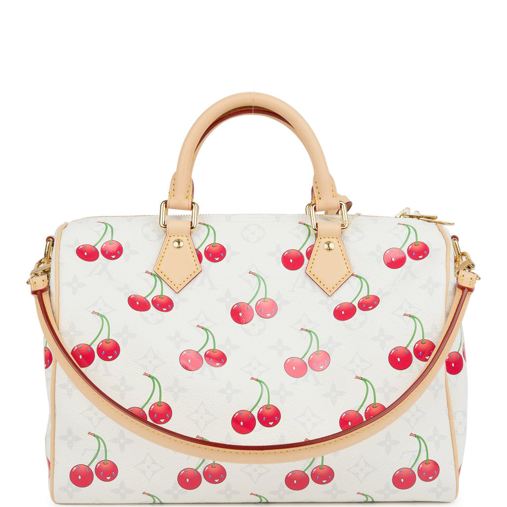 Soft Speedy Bandouliere 30 Monogram Cherry White Gold Hardware