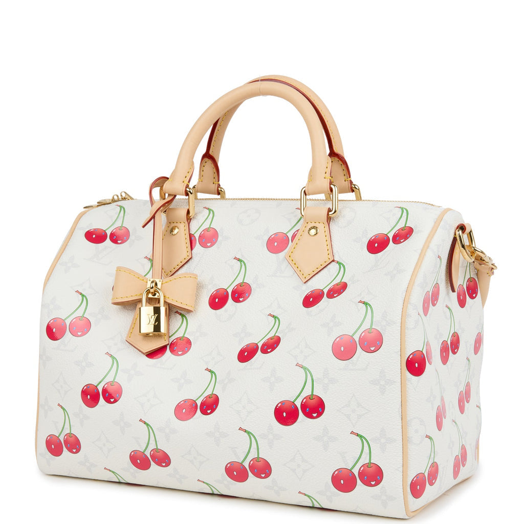 Soft Speedy Bandouliere 30 Monogram Cherry White Gold Hardware