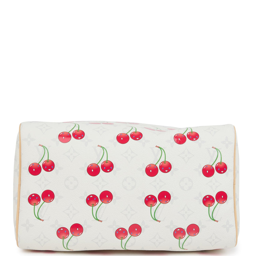 Soft Speedy Bandouliere 30 Monogram Cherry White Gold Hardware