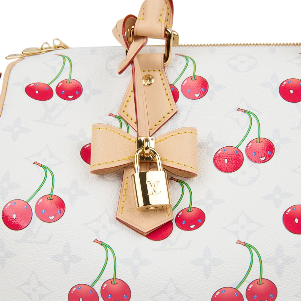 Soft Speedy Bandouliere 30 Monogram Cherry White Gold Hardware
