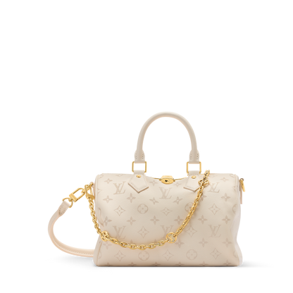Speedy Bandoulière 25 Calfskin Leather Black Top Handle Bag