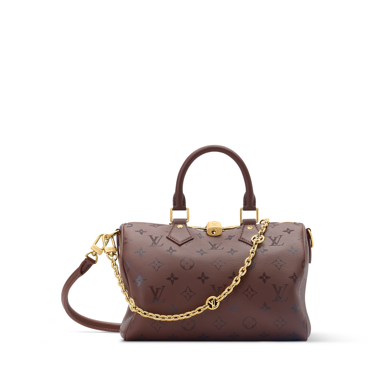 Speedy Bandoulière 25 Calfskin Leather Black Top Handle Bag