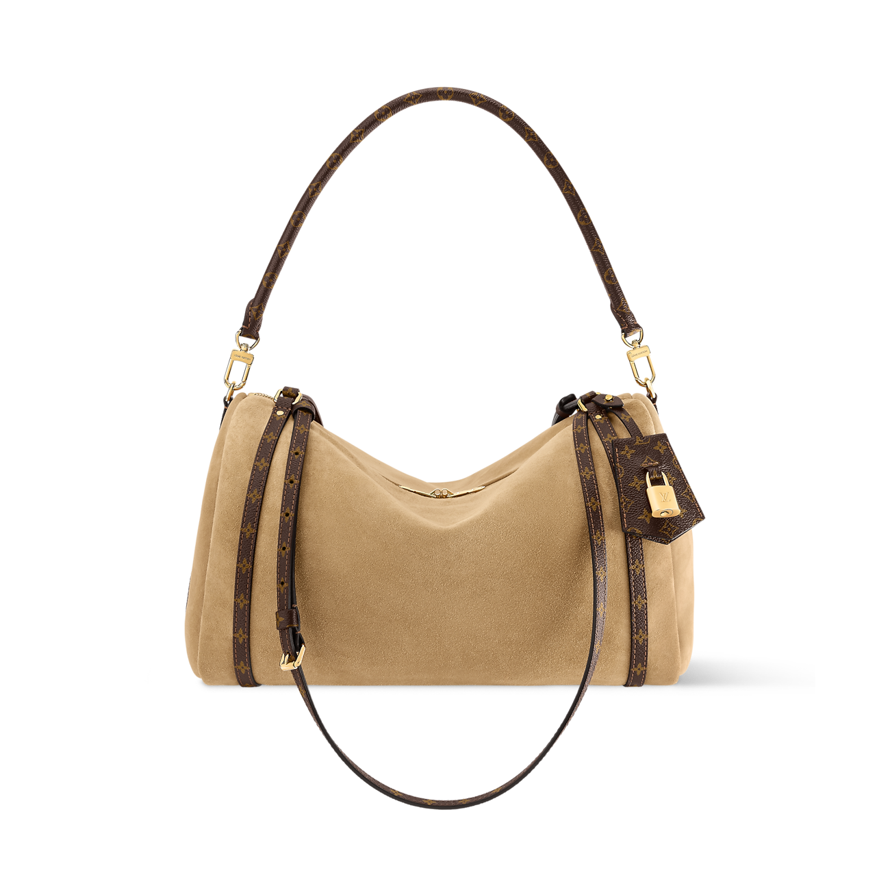 Express MM Suede Hazelnut Monogram Tote Bag