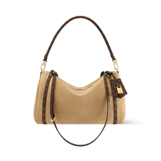 Express MM Suede Hazelnut Monogram Tote Bag