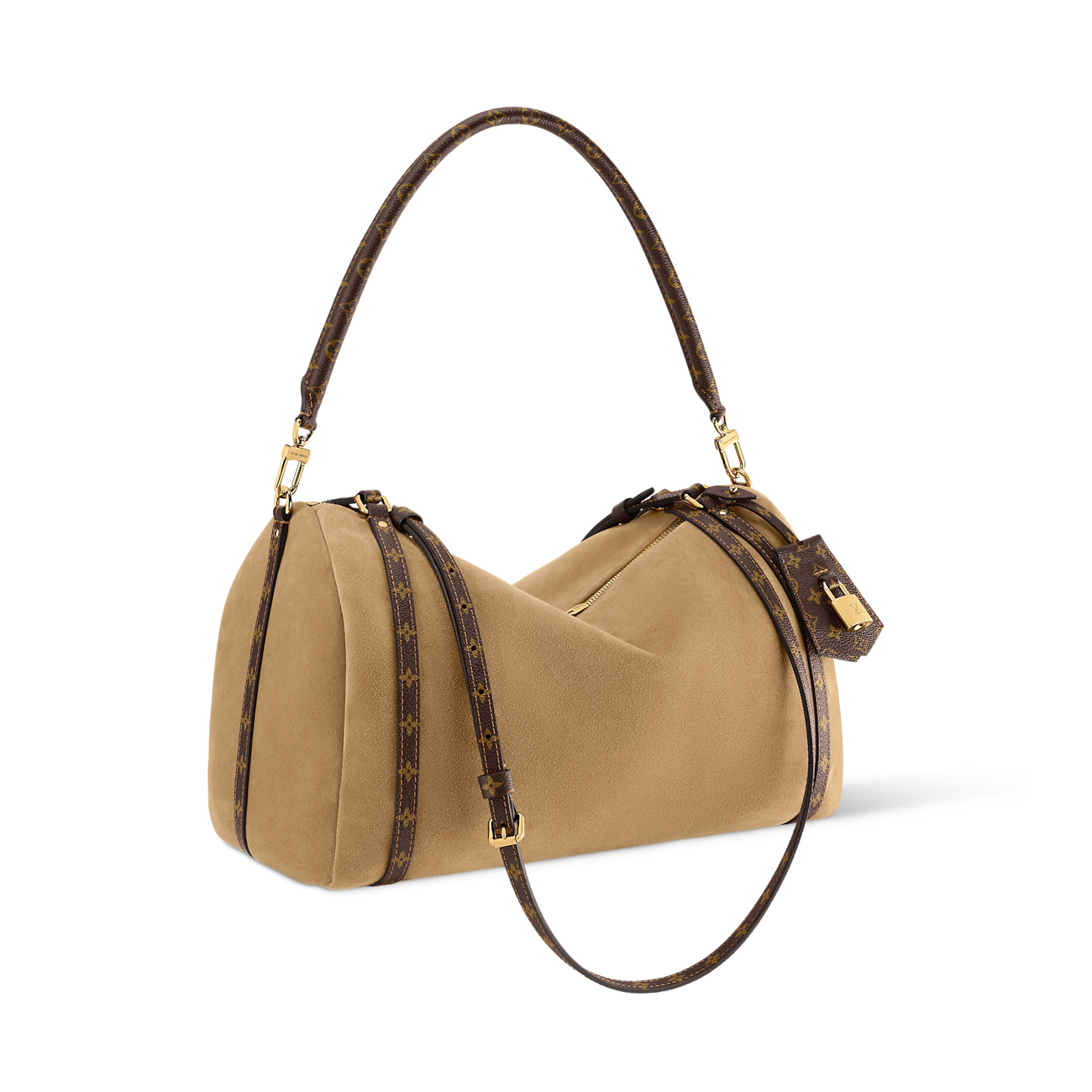 Express MM Suede Hazelnut Monogram Tote Bag