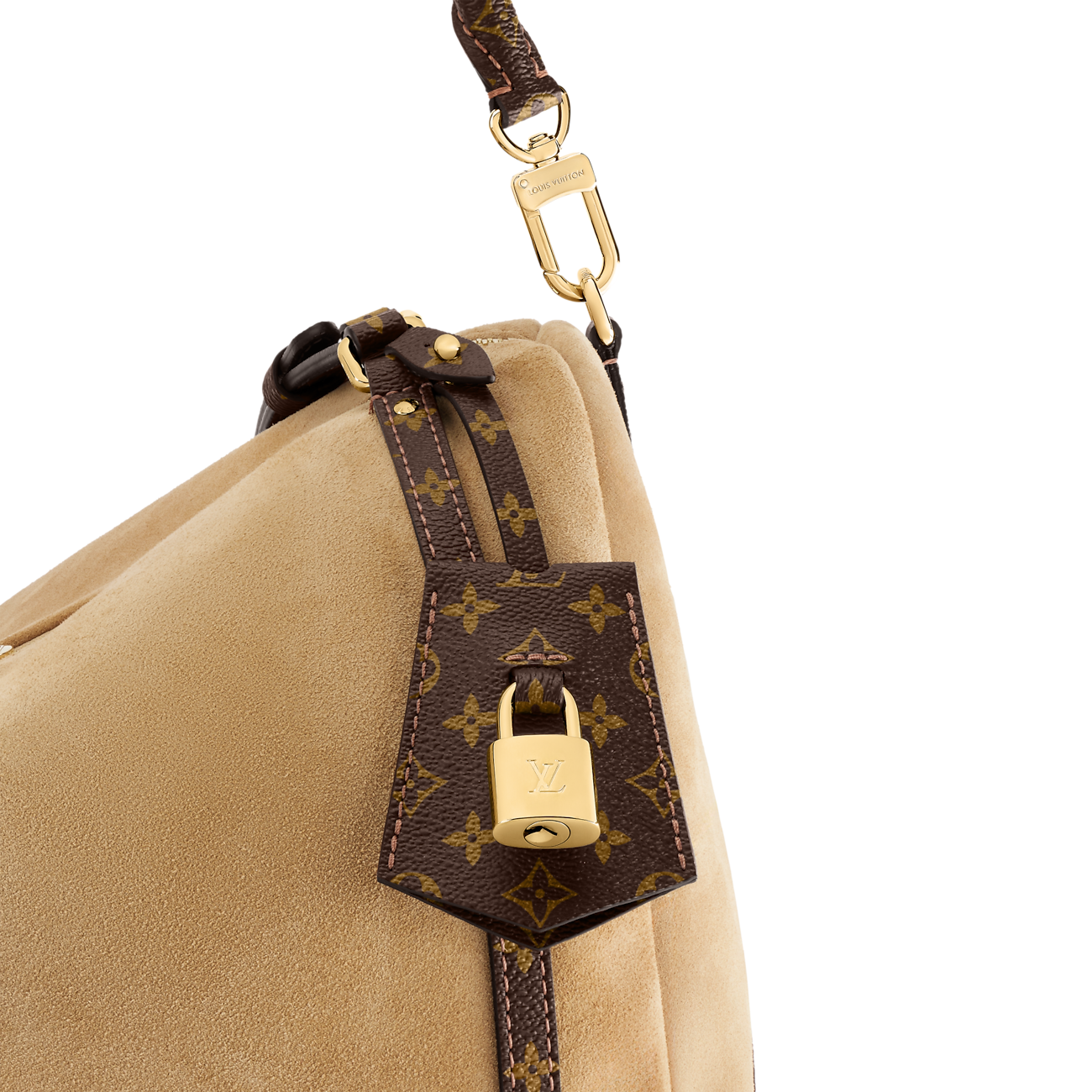 Express MM Suede Hazelnut Monogram Tote Bag